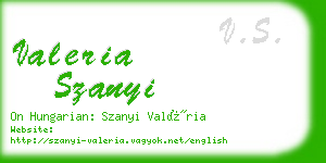 valeria szanyi business card